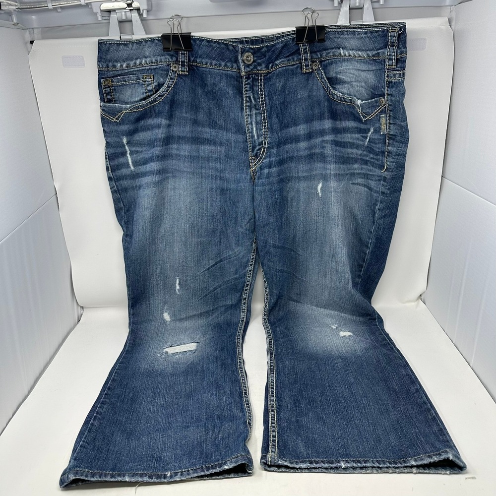 Silver Jeans Women 22 Blue Suki Surplus Bootcut Distressed W22/L32 W9906SRC366
